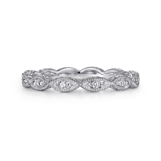 14K White Gold Diamond Bujukan Marquise Station Ring — Gabriel & Co. LR4381W45JJ