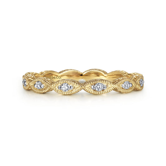 Stackable Ring 14K Yellow Gold Diamond 0.11ct Bujukan — Gabriel & Co. LR4381Y45JJ