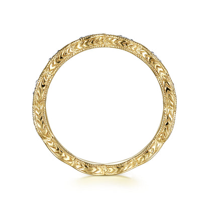 Stackable Ring 14K Yellow Gold Diamond 0.11ct Bujukan — Gabriel & Co. LR4381Y45JJ