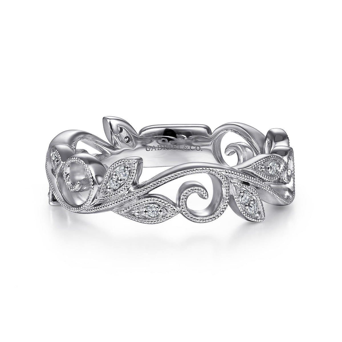 14K White Gold Diamond Stackable Ring — Gabriel & Co. LR4593W45JJ