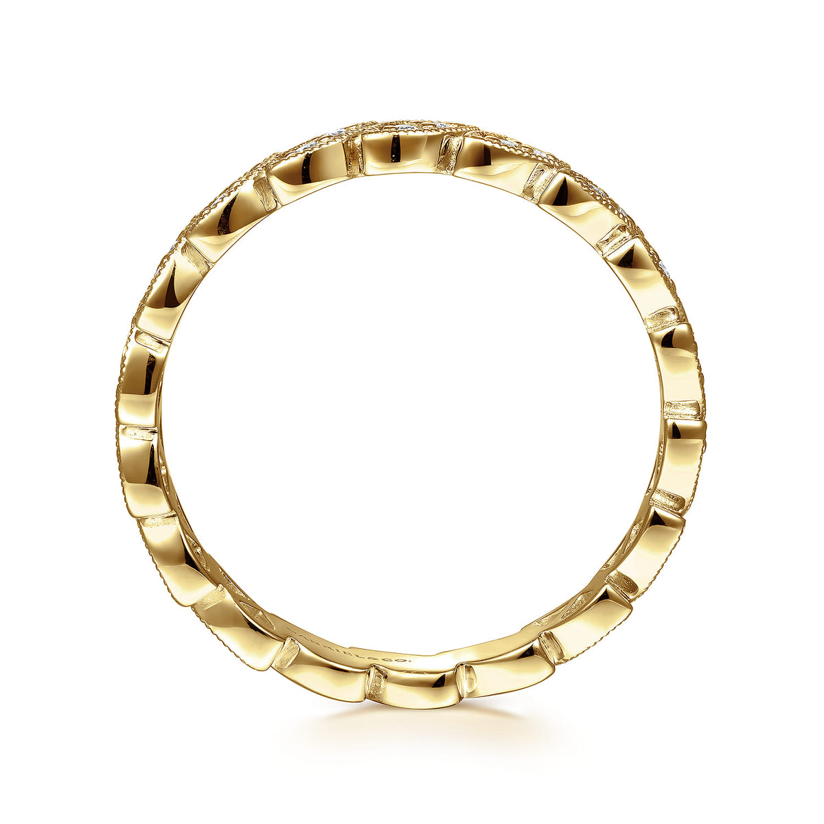 14K Yellow Gold Millgrained Marquise Stackable Diamond Ring — Gabriel & Co. LR4652Y45JJ