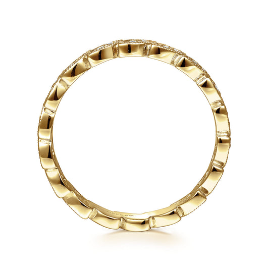 14K Yellow Gold Millgrained Marquise Stackable Diamond Ring — Gabriel & Co. LR4652Y45JJ