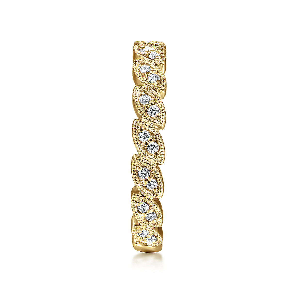 14K Yellow Gold Millgrained Marquise Stackable Diamond Ring — Gabriel & Co. LR4652Y45JJ