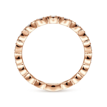14K Rose Gold Marquise Station Diamond Stackable Ring — Gabriel & Co. LR4794K45JJ