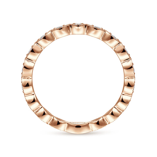 14K Rose Gold Marquise Station Diamond Stackable Ring — Gabriel & Co. LR4794K45JJ