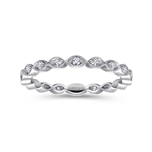 14K White Gold Marquise Station Diamond Stackable Ring — Gabriel & Co. LR4794W45JJ
