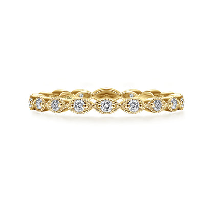 14K Yellow Gold Marquise Station Diamond Stackable Ring — Gabriel & Co. LR4794Y45JJ