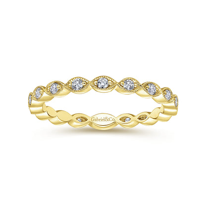 14K Yellow Gold Marquise Station Diamond Stackable Ring — Gabriel & Co. LR4794Y45JJ