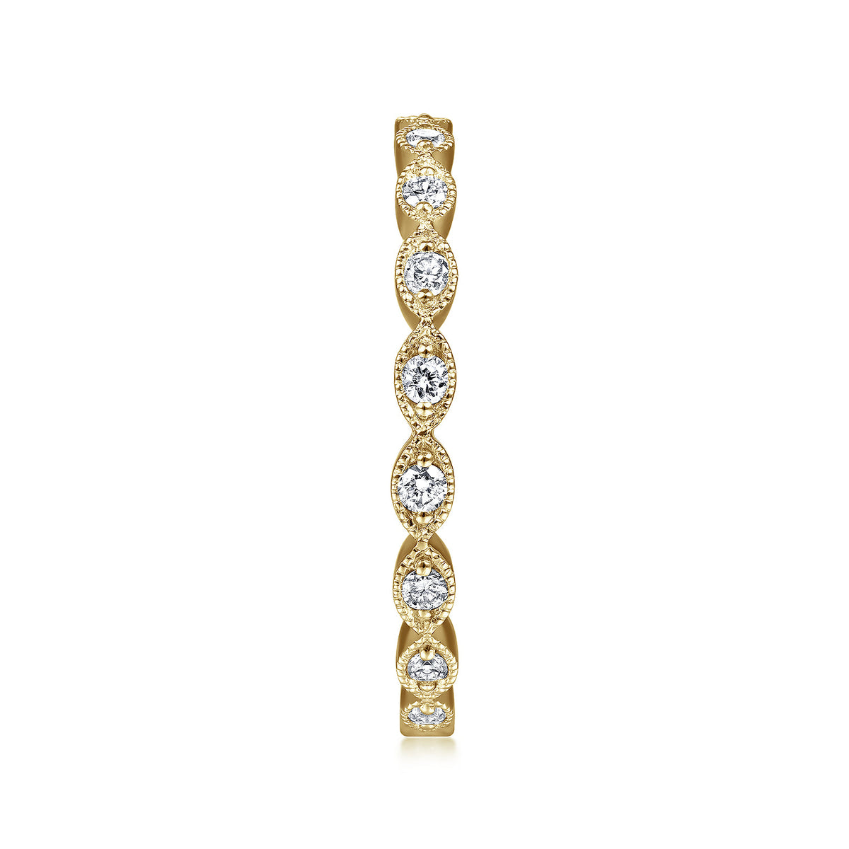 14K Yellow Gold Marquise Station Diamond Stackable Ring — Gabriel & Co. LR4794Y45JJ