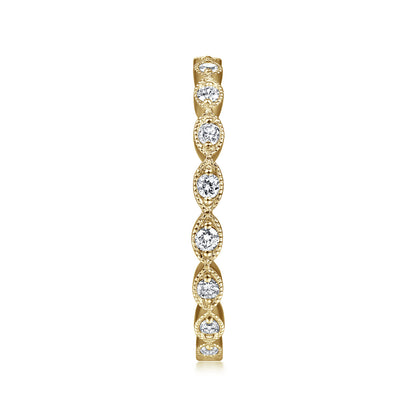 14K Yellow Gold Marquise Station Diamond Stackable Ring — Gabriel & Co. LR4794Y45JJ