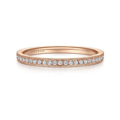 14k Rose Gold Pave Diamond Eternity Stackable Ring — Gabriel & Co. LR4862K45JJ