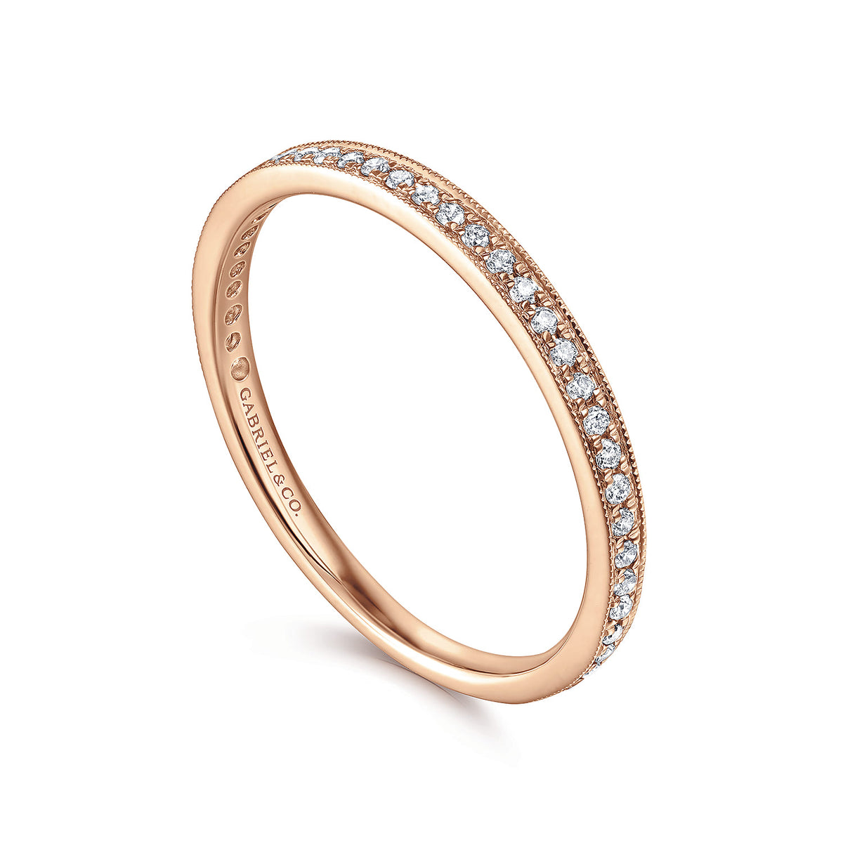 14k Rose Gold Pave Diamond Eternity Stackable Ring — Gabriel & Co. LR4862K45JJ
