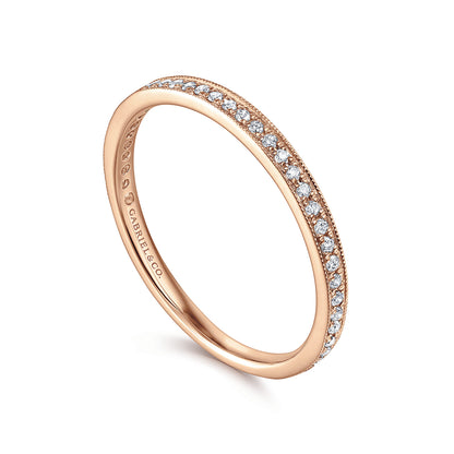 14k Rose Gold Pave Diamond Eternity Stackable Ring — Gabriel & Co. LR4862K45JJ