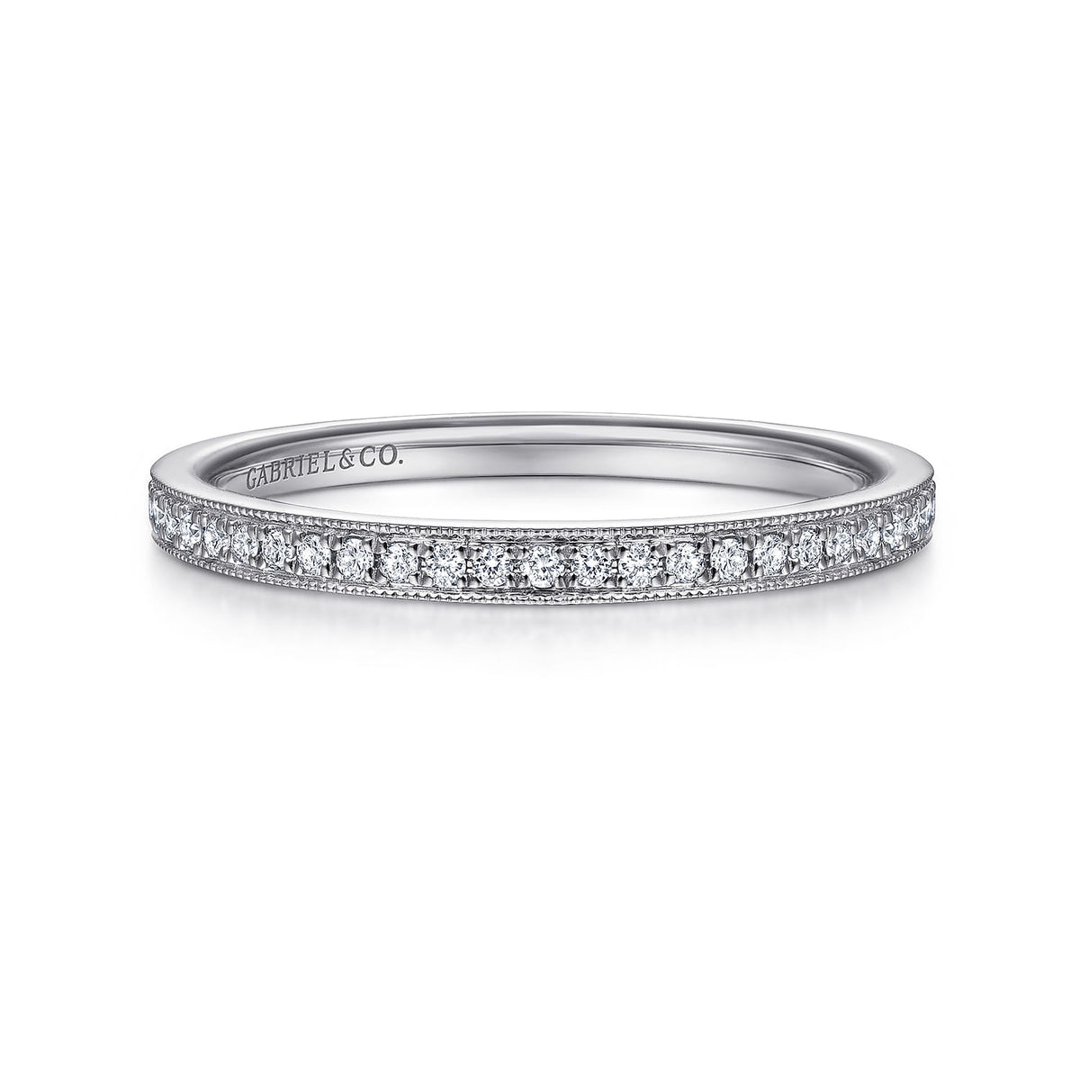 14K White Gold Pave Diamond Eternity Stackable Ring — Gabriel & Co. LR4862W45JJ