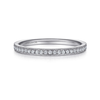14K White Gold Pave Diamond Eternity Stackable Ring — Gabriel & Co. LR4862W45JJ