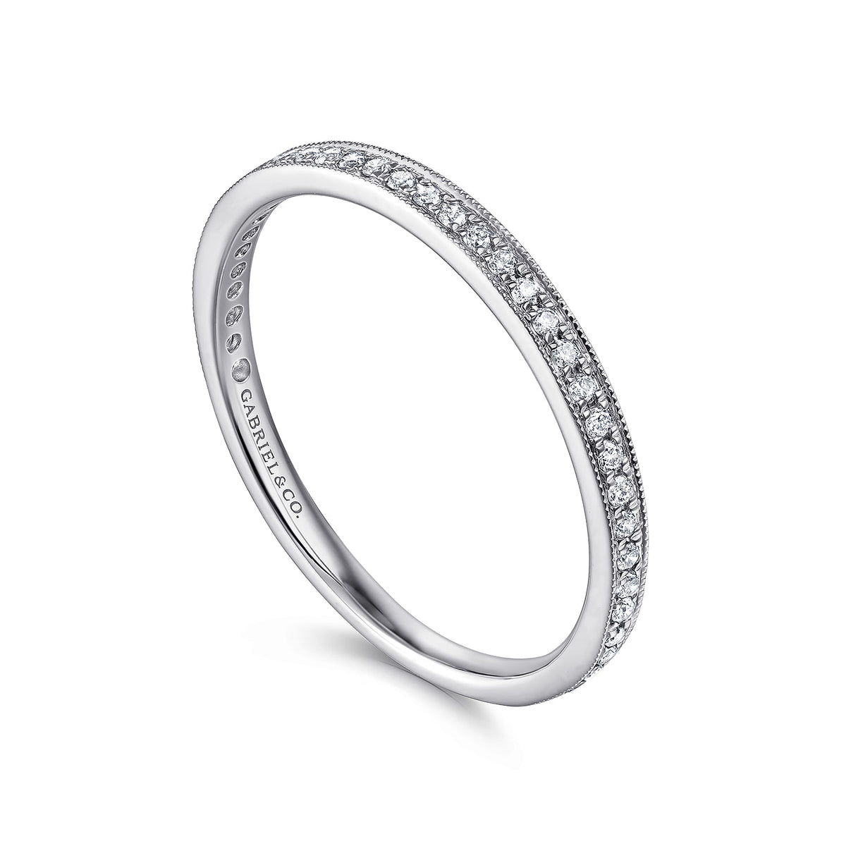 14K White Gold Pave Diamond Eternity Stackable Ring — Gabriel & Co. LR4862W45JJ