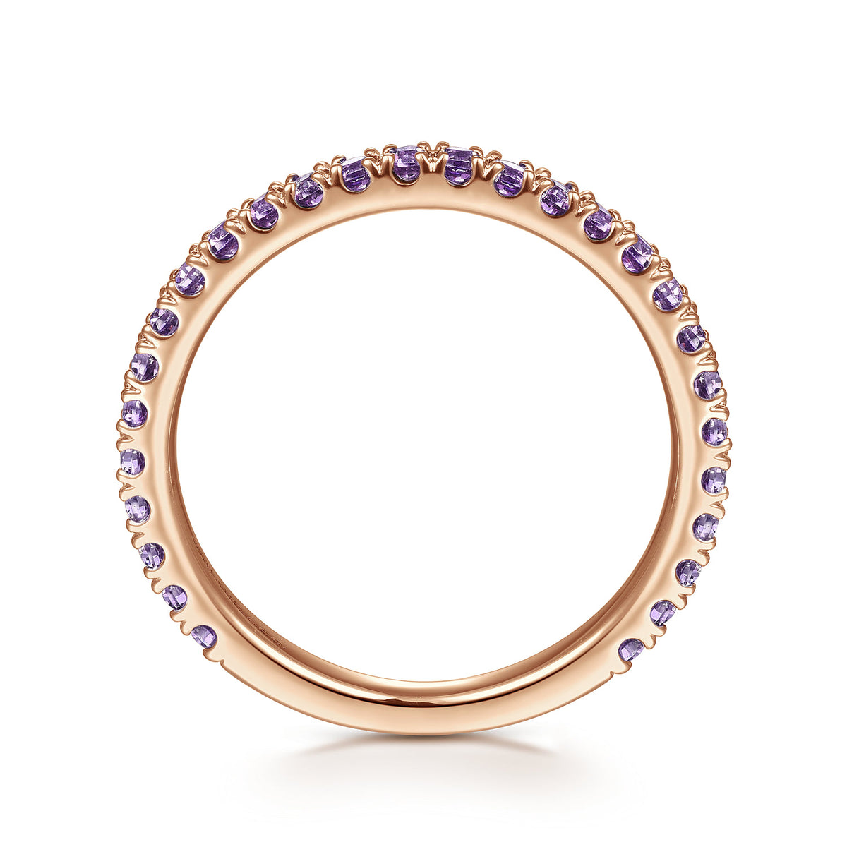 14K Rose Gold Amethyst Stackable Ring — Gabriel & Co. LR50889K4JAM