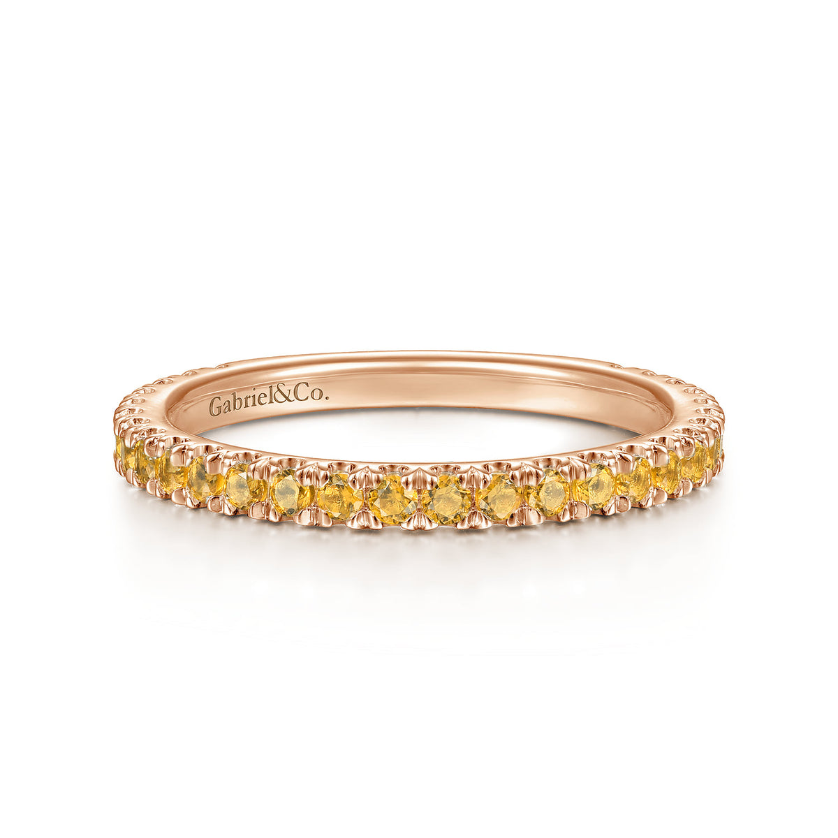14K Rose Gold Citrine Stackable Ring — Gabriel & Co. LR50889K4JCT