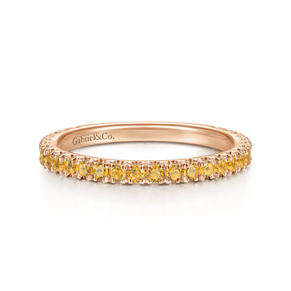 14K Rose Gold Citrine Stackable Ring — Gabriel & Co. LR50889K4JCT