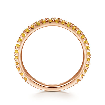 14K Rose Gold Citrine Stackable Ring — Gabriel & Co. LR50889K4JCT