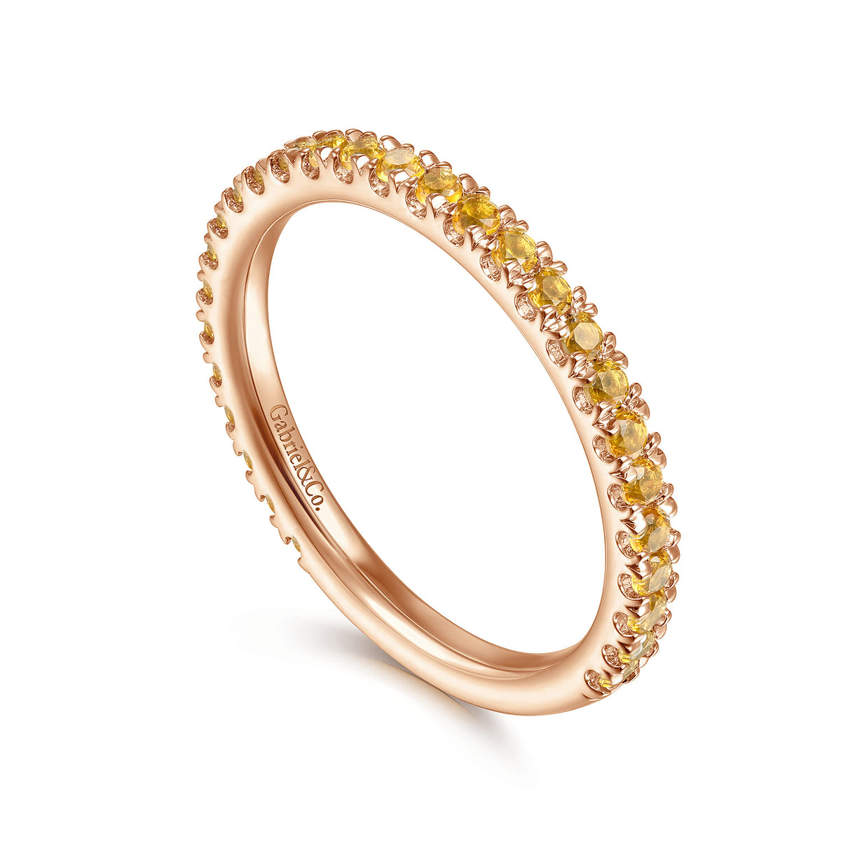 14K Rose Gold Citrine Stackable Ring — Gabriel & Co. LR50889K4JCT