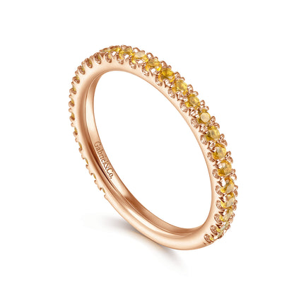 14K Rose Gold Citrine Stackable Ring — Gabriel & Co. LR50889K4JCT