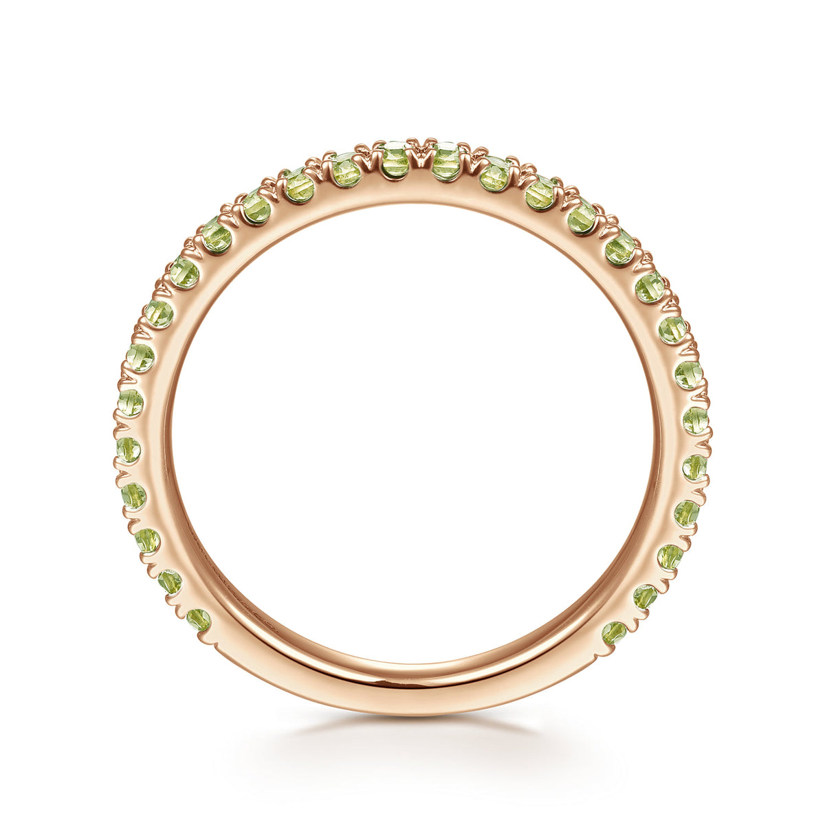 14K Rose Gold Peridot Stackable Ring — Gabriel & Co. LR50889K4JPE