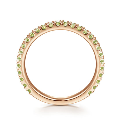 14K Rose Gold Peridot Stackable Ring — Gabriel & Co. LR50889K4JPE