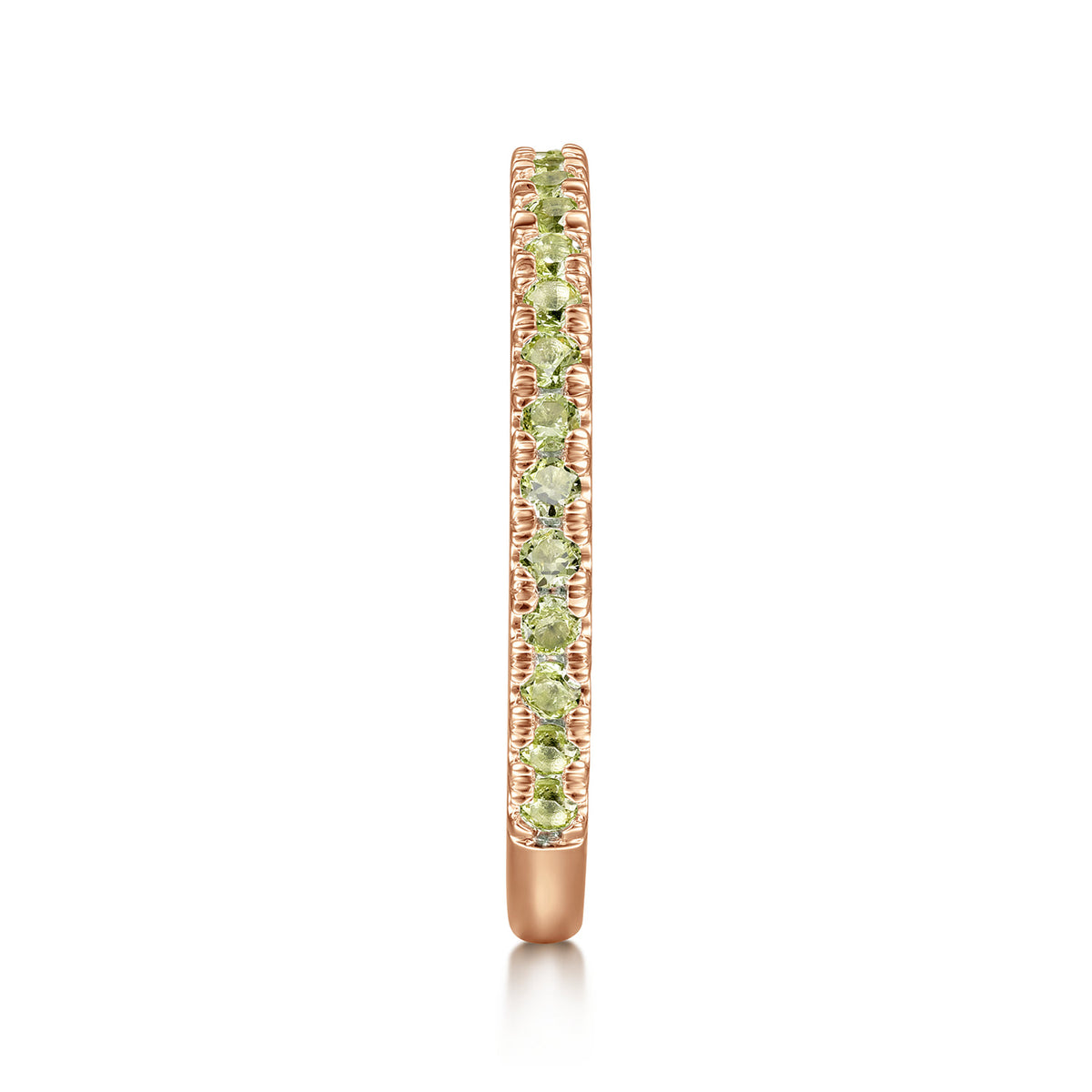 14K Rose Gold Peridot Stackable Ring — Gabriel & Co. LR50889K4JPE