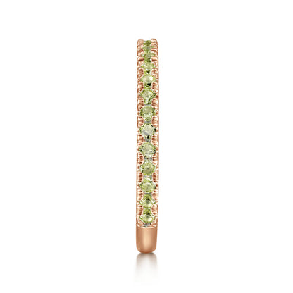 14K Rose Gold Peridot Stackable Ring — Gabriel & Co. LR50889K4JPE