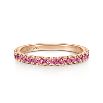 14K Rose Gold Ruby Stackable Ring — Gabriel & Co. LR50889K4JRA