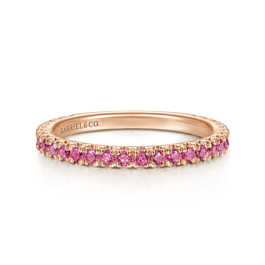 14K Rose Gold Ruby Stackable Ring — Gabriel & Co. LR50889K4JRA