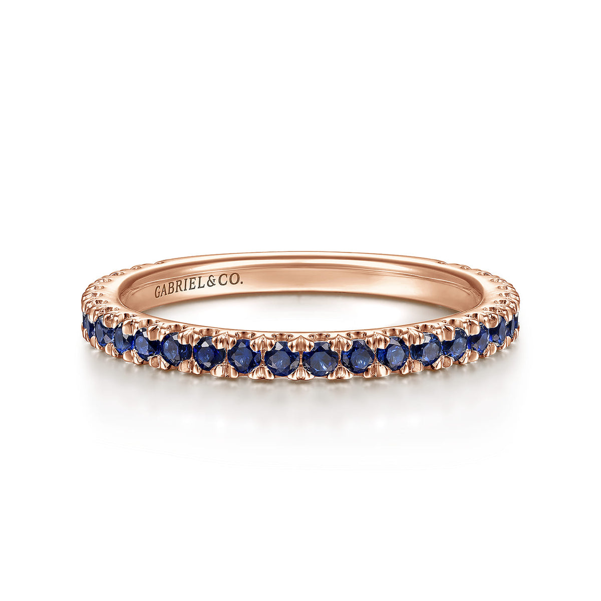14K Rose Gold Sapphire Stackable Ring — Gabriel & Co. LR50889K4JSA