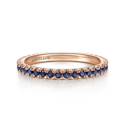 14K Rose Gold Sapphire Stackable Ring — Gabriel & Co. LR50889K4JSA