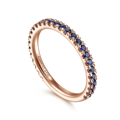 14K Rose Gold Sapphire Stackable Ring — Gabriel & Co. LR50889K4JSA