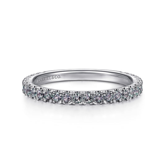 14K White Gold Manmade Alexandrite Stackable Ring — Gabriel & Co. LR50889W4J25