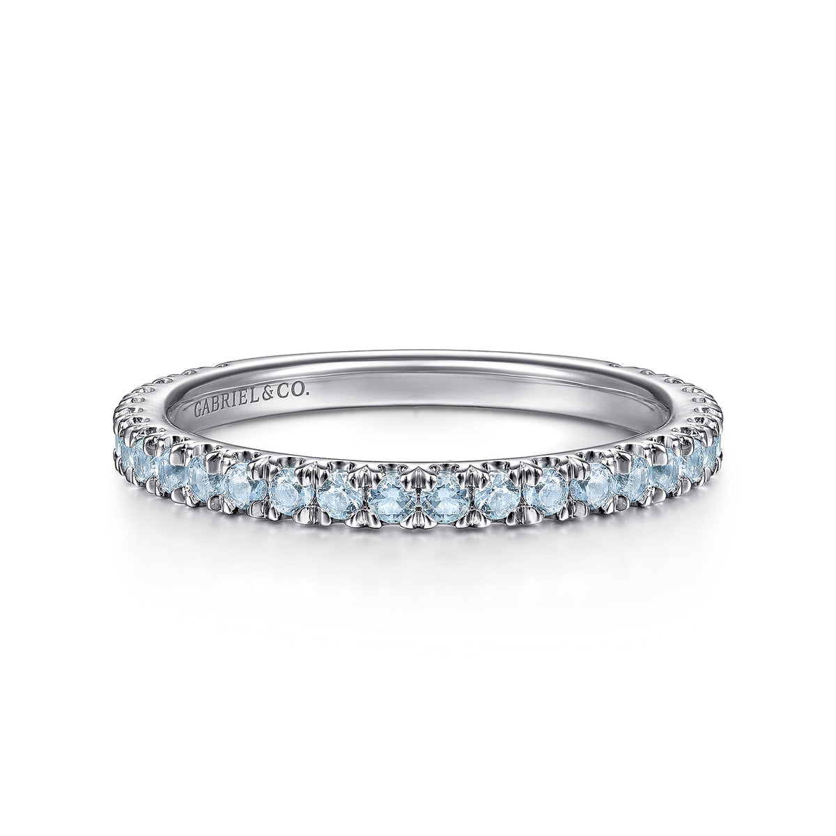 14K White Gold AQ - Aquamarine Ladies Ring — Gabriel & Co. LR50889W4JAQ