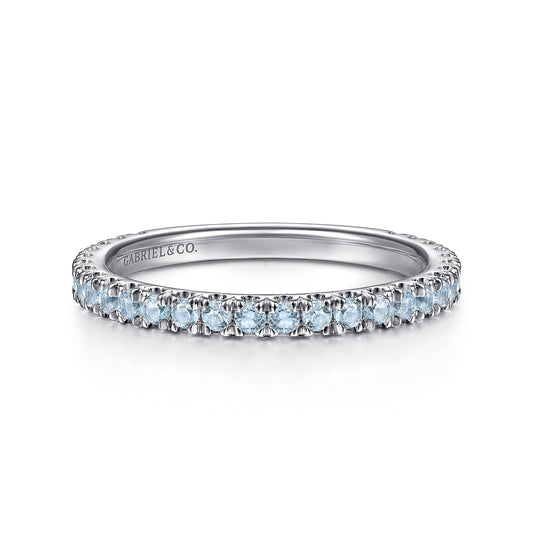 14K White Gold AQ - Aquamarine Ladies Ring — Gabriel & Co. LR50889W4JAQ