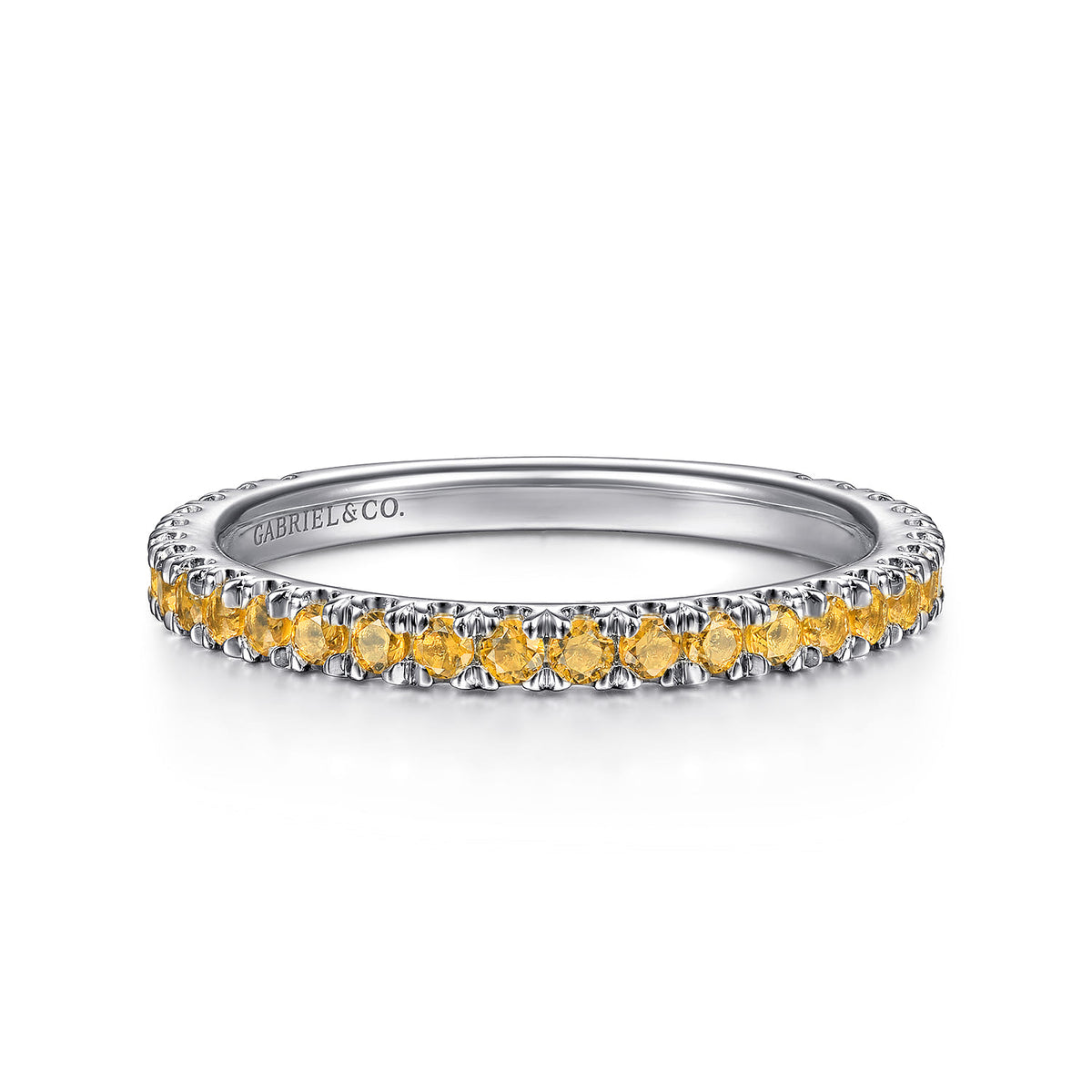 14K White Gold Citrine Stackable Ring — Gabriel & Co. LR50889W4JCT