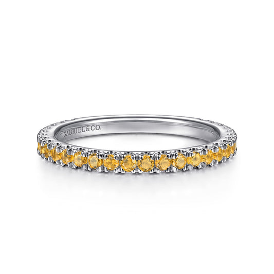 14K White Gold Citrine Stackable Ring — Gabriel & Co. LR50889W4JCT