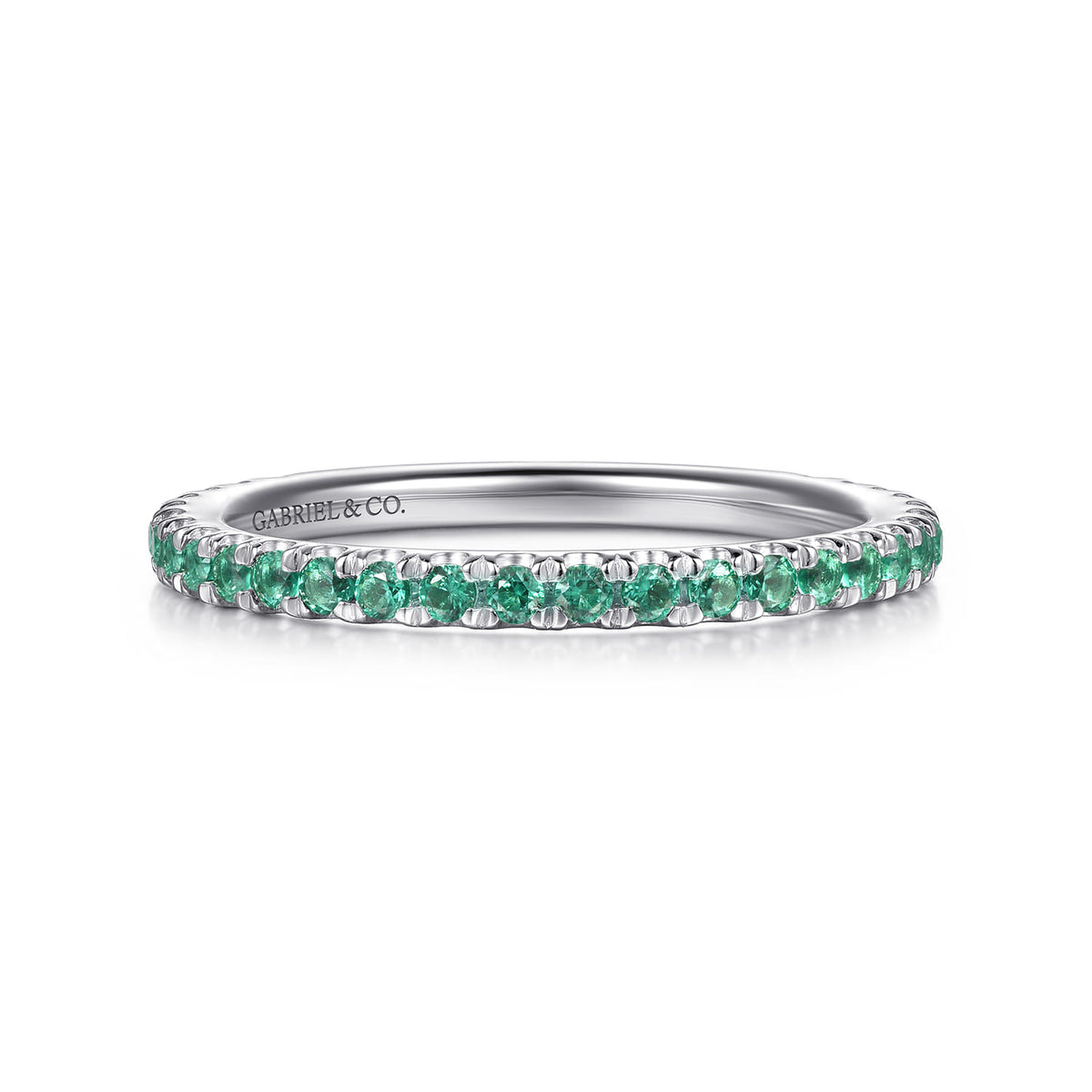 14K White Gold Emerald Stackable Ring — Gabriel & Co. LR50889W4JEA