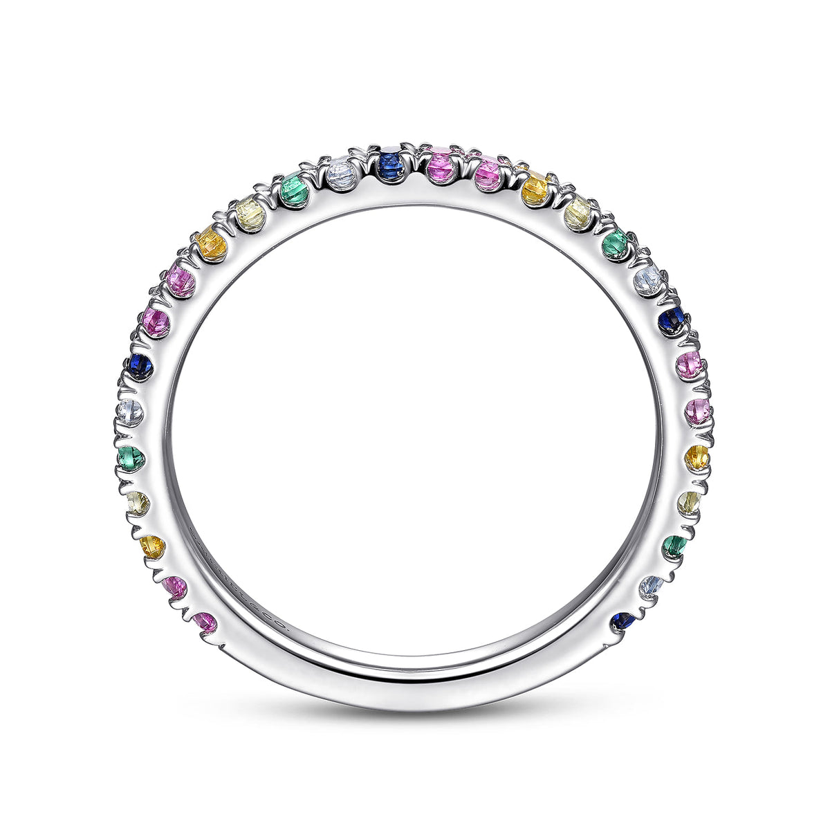 14K White Gold Rainbow Color Stone Stackable Ring — Gabriel & Co. LR50889W4JMC
