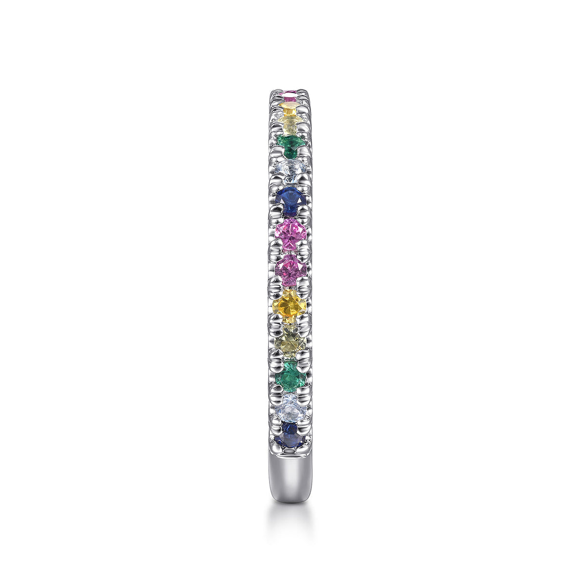 14K White Gold Rainbow Color Stone Stackable Ring — Gabriel & Co. LR50889W4JMC