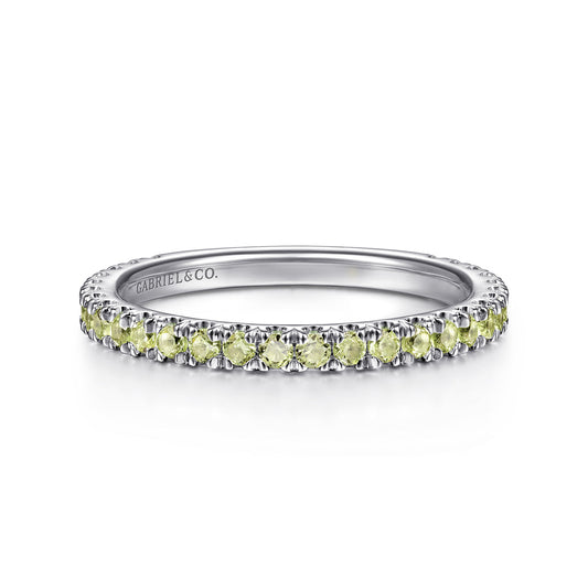 14K White Gold Peridot Stackable Ring — Gabriel & Co. LR50889W4JPE