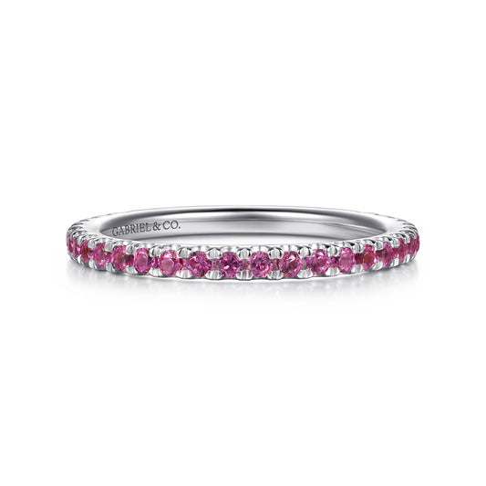 14K White Gold Ruby Stackable Ring — Gabriel & Co. LR50889W4JRA