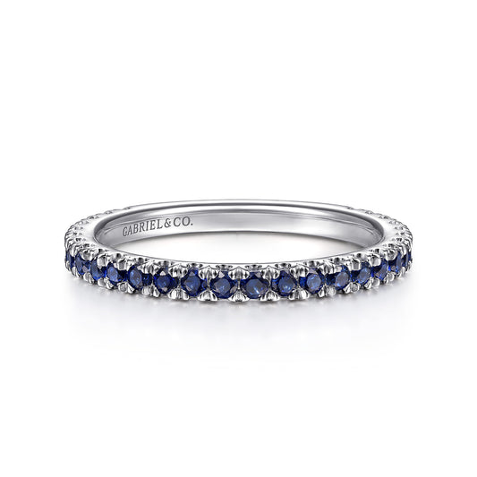 14K White Gold Sapphire Stackable Ring — Gabriel & Co. LR50889W4JSA