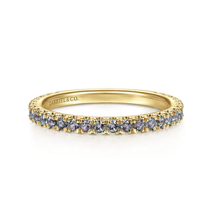 14K Yellow Gold Manmade Alexandrite Stackable Ring — Gabriel & Co. LR50889Y4J25