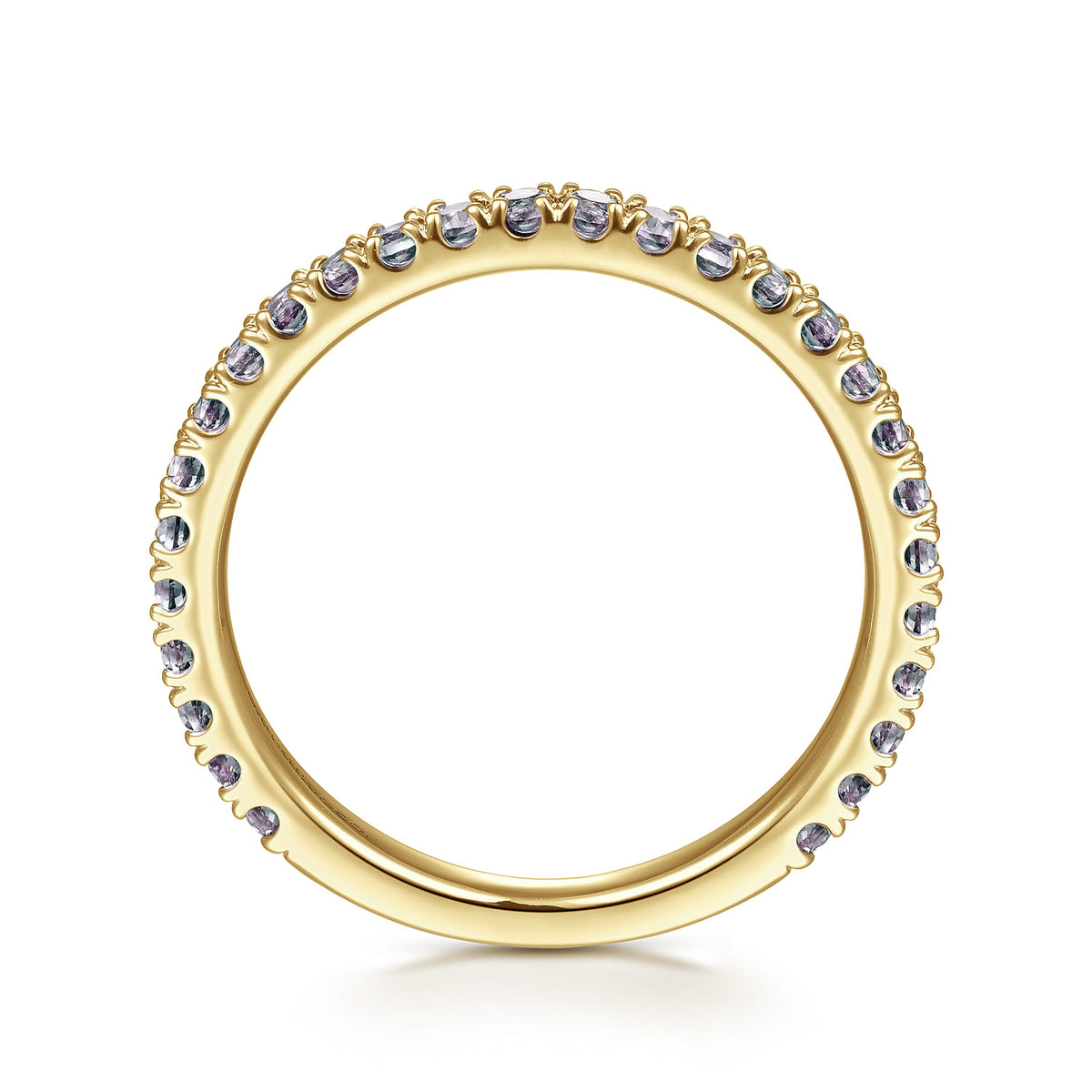14K Yellow Gold Manmade Alexandrite Stackable Ring — Gabriel & Co. LR50889Y4J25
