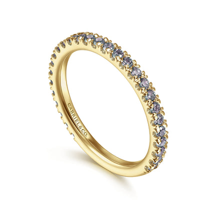 14K Yellow Gold Manmade Alexandrite Stackable Ring — Gabriel & Co. LR50889Y4J25
