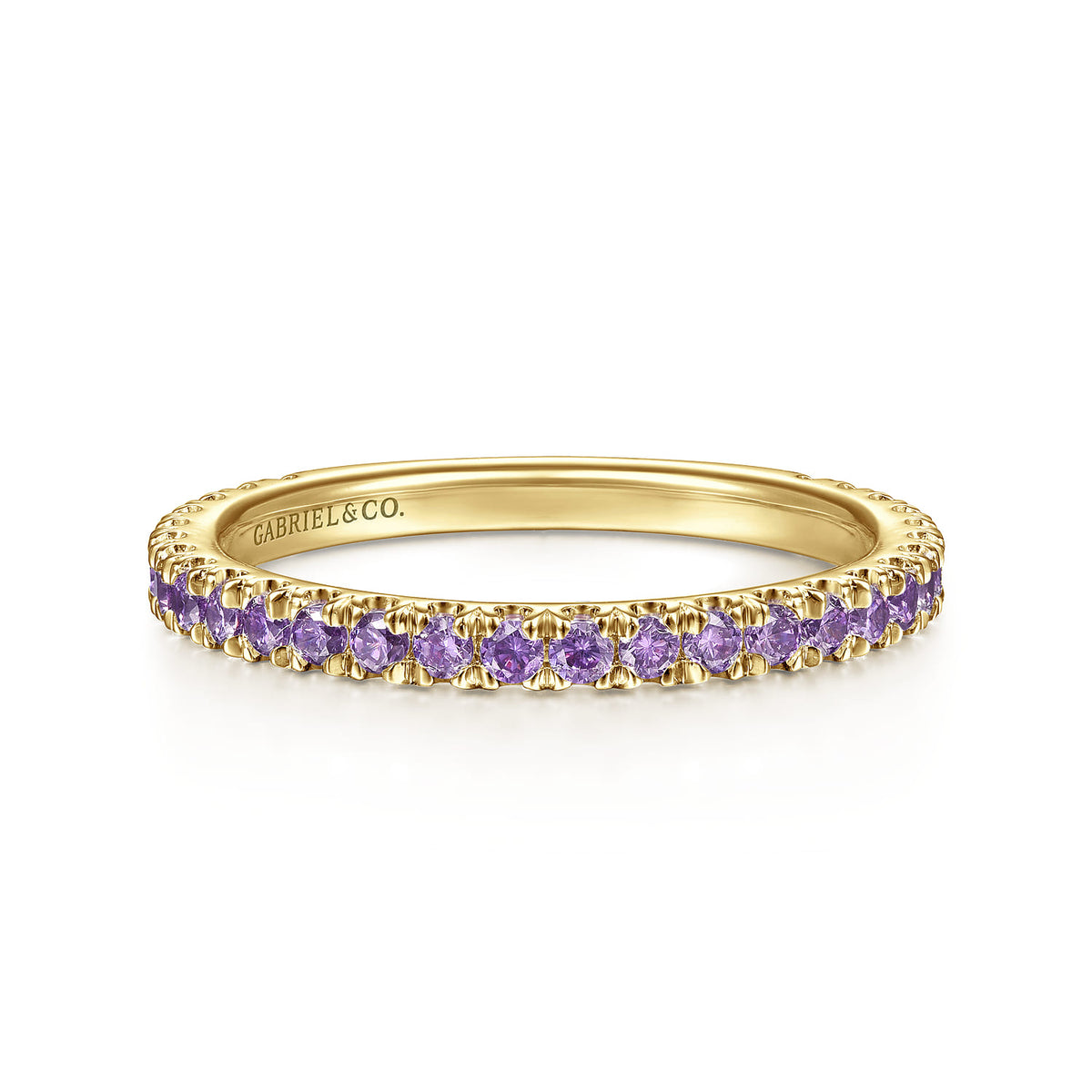 14K Yellow Gold Amethyst Stackable Ring — Gabriel & Co. LR50889Y4JAM
